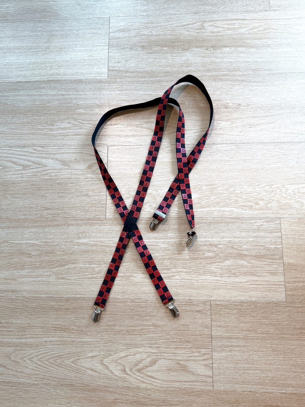 1D One Direction Logo Red & Black Check Suspenders One Size Boy Band Merch 2010s